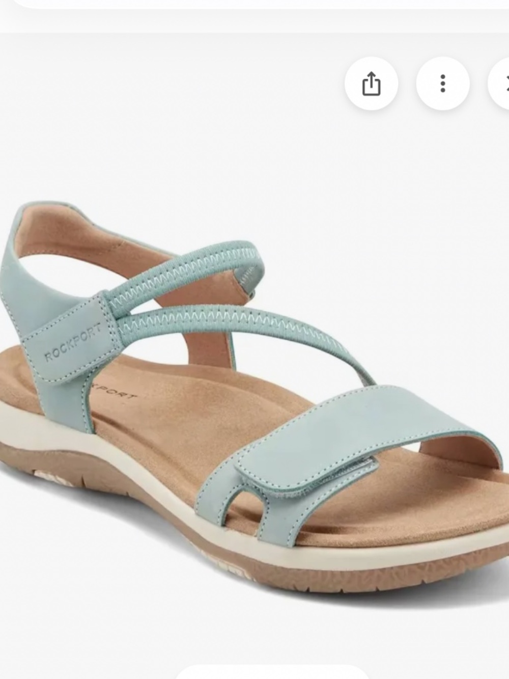 NWT Rockport Shevon Sandal Light Blue Soft Leather Double Adjustable Straps 9W - Picture 3 of 16